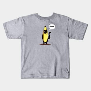 Banana Black Cat Meow Kids T-Shirt